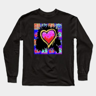 Graffiti Urban Pink Heart By LowEndGraphics Long Sleeve T-Shirt